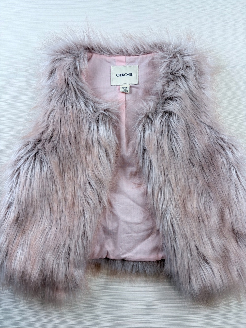Cherokee Girls' Faux Fur Vest - Dusty Pink
